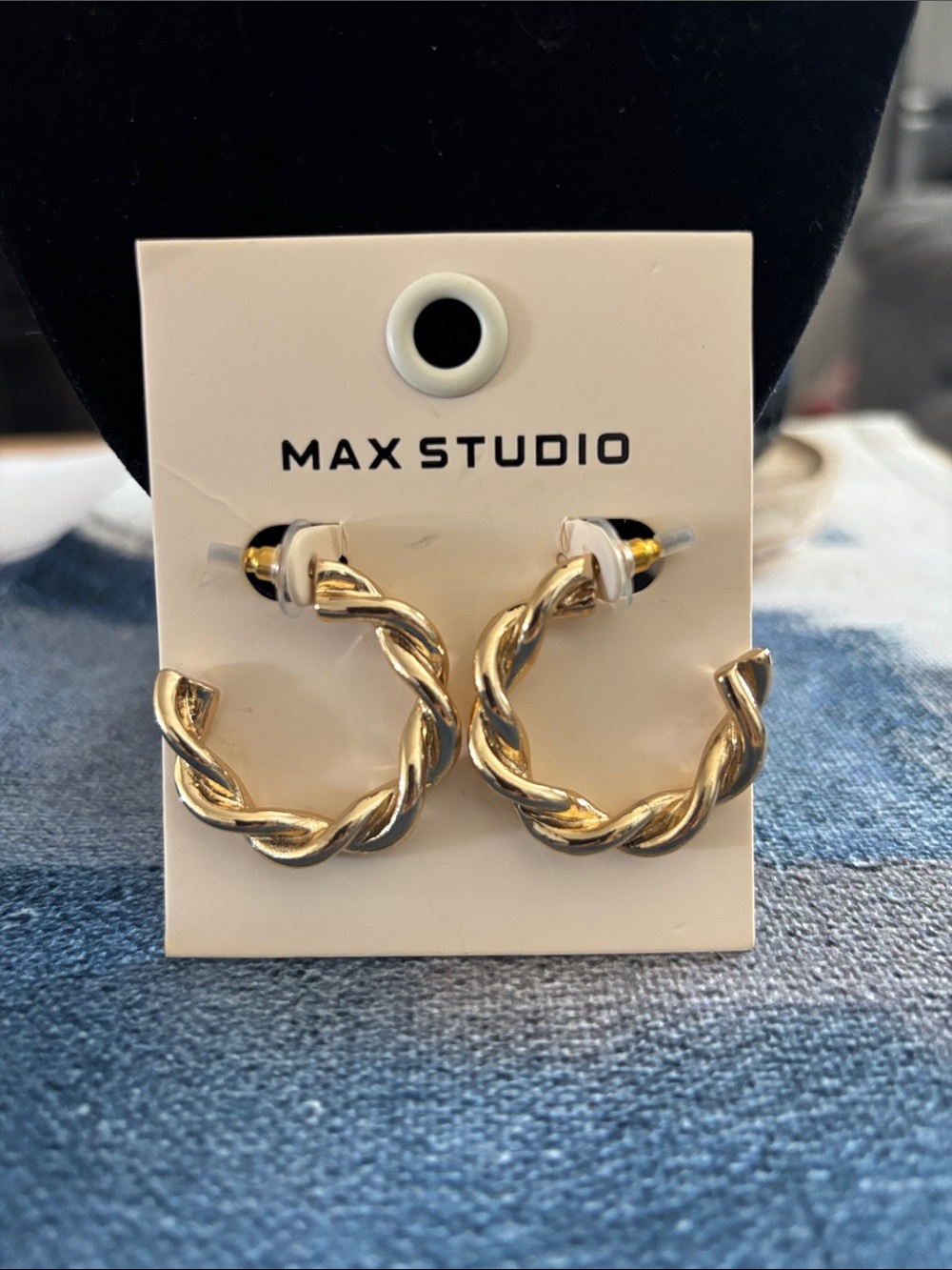 Max Studio Gold Twisted Hoop Earrings